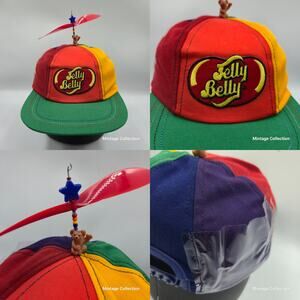 Rare Vintage Jelly Belly Bean Candy Propeller Rainbow Hat